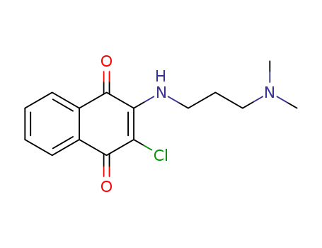 Molecular Structure of 22272-09-9 (2-Chloro-3-[[3-(dimethylamino)propyl]amino]-1,4-naphthoquinone)
