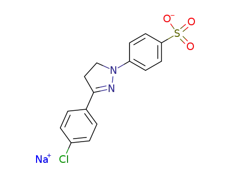 Molecular Structure of 3021-22-5 (sodium 4-[3-(4-chlorophenyl)-4,5-dihydro-1H-pyrazol-1-yl]benzenesulfonate)