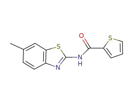 Molecular Structure of 301236-19-1 (2-Thiophenecarboxamide,N-(6-methyl-2-benzothiazolyl)-)