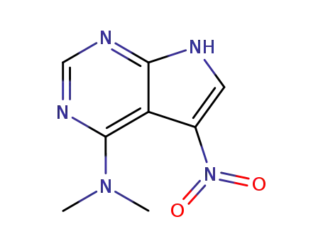 Molecular Structure of 22277-03-8 (N,N-dimethyl-5-nitro-7H-pyrrolo[2,3-d]pyrimidin-4-amine)