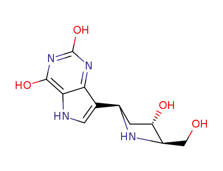 Molecular Structure of 222631-71-2 (1H-Pyrrolo3,2-dpyrimidine-2,4(3H,5H)-dione, 7-(2R,4S,5R)-4-hydroxy-5-(hydroxymethyl)-2-pyrrolidinyl-)