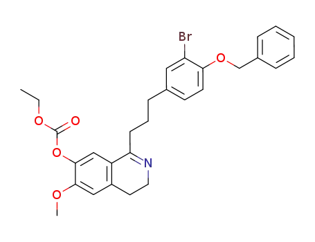 Molecular Structure of 22320-18-9 (Carbonic  acid,  1-[3-[4-(benzyloxy)-3-bromophenyl]propyl]-3,4-dihydro-6-methoxy-7-isoquinolyl  ethyl  ester  (8CI))