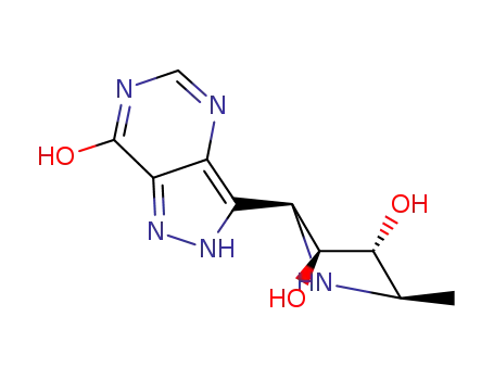 Molecular Structure of 222631-80-3 (7H-Pyrazolo4,3-dpyrimidin-7-one, 3-(2S,3S,4R,5R)-3,4-dihydroxy-5-methyl-2-pyrrolidinyl-1,4-dihydro-)