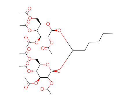 Acetic acid (2S,3R,4S,5R,6R)-4,5-diacetoxy-6-acetoxymethyl-2-[1-((2S,3R,4S,5R,6R)-3,4,5-triacetoxy-6-acetoxymethyl-tetrahydro-pyran-2-yloxy)-hexyloxy]-tetrahydro-pyran-3-yl ester