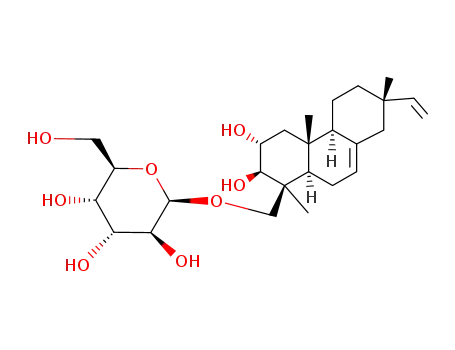 Molecular Structure of 28251-73-2 ([(13S)-2α,3β-Dihydroxy-7,15-pimaradien-19-yl]β-D-altropyranoside)