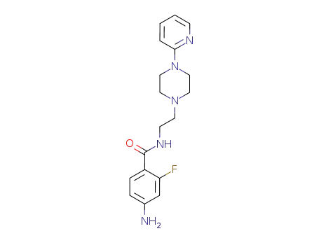Molecular Structure of 30198-82-4 (4-amino-2-fluoro-N-{2-[4-(pyridin-2-yl)piperazin-1-yl]ethyl}benzamide)