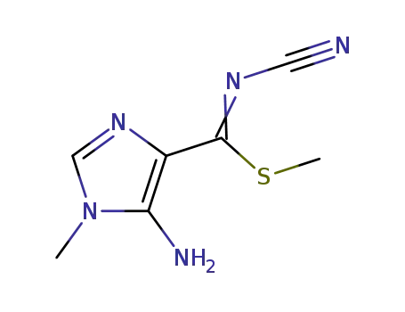 5-amino-4-N-cyanoimino(thiomethyl)methyl-1-methylimidazole