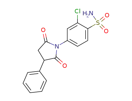 Molecular Structure of 30279-17-5 (2-Chloro-4-(2,5-dioxo-3-phenyl-1-pyrrolidinyl)benzenesulfonamide)