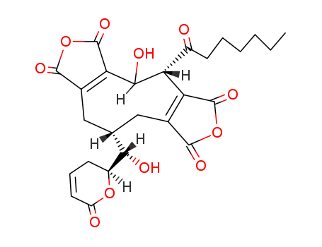 1,5-Cyclononadiene-1,2,5,6-tetracarboxylic1,2:5,6-dianhydride,8-[(3,6-dihydro-6-oxo-2H-pyran-2-yl)hydroxymethyl]-4-heptanoyl-3-hydroxy- (8CI)