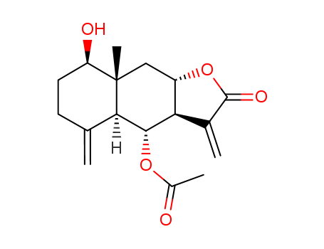 Naphtho[2,3-b]furan-2(3H)-one,4-(acetyloxy)decahydro-8-hydroxy-8a-methyl-3,5-bis(methylene)-,(3aR,4R,4aS,8R,8aR,9aS)- cas  22553-66-8
