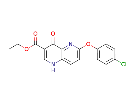 Molecular Structure of 30212-45-4 (ethyl 6-(4-chlorophenoxy)-4-oxo-1,4-dihydro-1,5-naphthyridine-3-carboxylate)