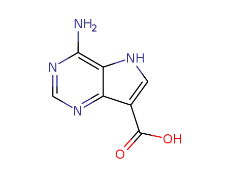 Molecular Structure of 2228-00-4 (4-amino-5H-pyrrolo[3,2-d]pyrimidine-7-carboxylic acid)