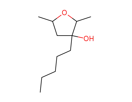 Molecular Structure of 100534-18-7 (2,5-Dimethyl-3-pentyl-tetrahydro-furan-3-ol)