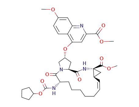 (Z)-(1S,4R,6S,14S,18R)-14-Cyclopentyloxycarbonylamino-18-(7-methoxy-2-methoxycarbonyl-quinolin-4-yloxy)-2,15-dioxo-3,16-diaza-tricyclo[14.3.0.0<sup>4,6</sup>]nonadec-7-ene-4-carboxylic acid methyl ester