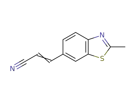 Molecular Structure of 103983-99-9 (6-Benzothiazoleacrylonitrile,2-methyl-(6CI))