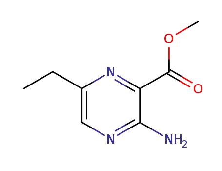 Molecular Structure of 2231-51-8 (Pyrazinecarboxylic acid, 3-amino-6-ethyl-, methyl ester (7CI,8CI))