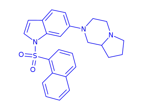 Molecular Structure of 299433-10-6 (6-(Hexahydropyrrolo[1,2-a]pyrazin-2(1H)-yl)-1-(1-naphthalenylsulfonyl)-1H-indoledihydrochloride)