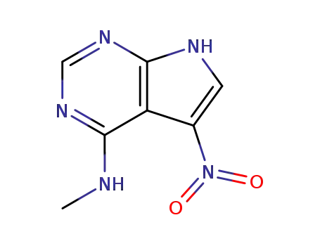 Molecular Structure of 22277-02-7 (N-methyl-5-nitro-7H-pyrrolo[2,3-d]pyrimidin-4-amine)