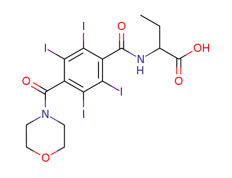 Molecular Structure of 29972-14-3 (2-{[2,3,5,6-tetraiodo-4-(morpholin-4-ylcarbonyl)benzoyl]amino}butanoic acid)