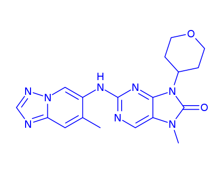 7-methyl-2-((7-methyl-[1,2,4]triazolo[1,5-a]pyridin-6-yl)amino)-9-(tetrahydro-2H-pyran-4-yl)-7,9-dihydro-8H-purin-8-one