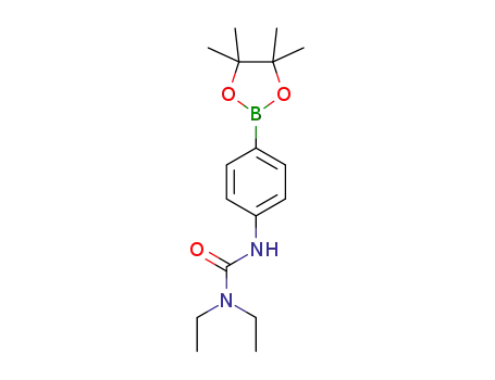 Molecular Structure of 874290-94-5 (4-[(DIETHYLCARBAMOYL)AMINO]BENZENEBORONIC ACID, PINACOL ESTER 98%4-(3-DIETHYLUREIDO)BENZENEBORONIC ACID, PINACOL ESTER)