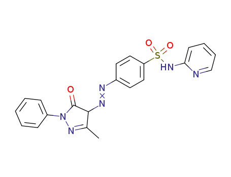 Molecular Structure of 29821-97-4 (4-[(E)-(3-methyl-5-oxo-1-phenyl-4,5-dihydro-1H-pyrazol-4-yl)diazenyl]-N-(pyridin-2-yl)benzenesulfonamide)