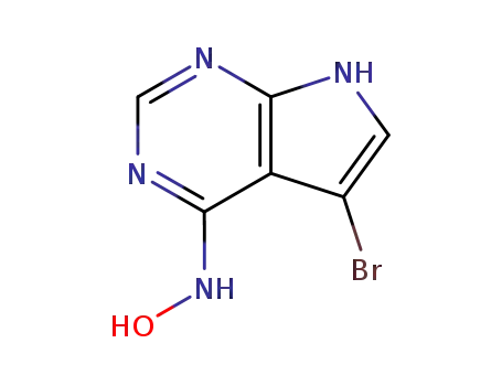 Molecular Structure of 22276-98-8 (5-bromo-N-hydroxy-7H-pyrrolo[2,3-d]pyrimidin-4-amine)