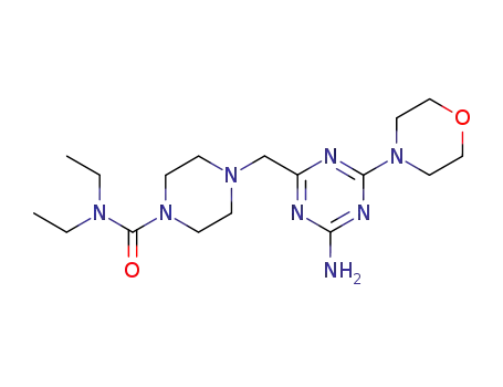 Molecular Structure of 30146-59-9 (4-{[4-amino-6-(morpholin-4-yl)-1,3,5-triazin-2-yl]methyl}-N,N-diethylpiperazine-1-carboxamide)