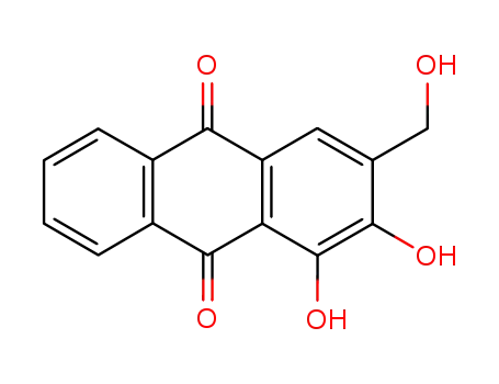 Molecular Structure of 22296-60-2 (1,2-Dihydroxy-3-hydroxymethyl-9,10-anthraquinone)