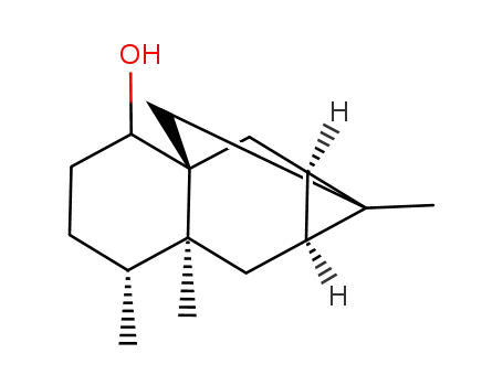 Molecular Structure of 28957-57-5 ((1S,1aβ,7aβ)-Decahydro-1,6β,6aβ-trimethyl-1α,2aα-methano-2aH-cyclopropa[b]naphthalen-3β-ol)