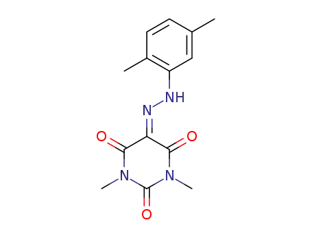 Molecular Structure of 30201-50-4 (5-[(2,5-dimethylphenyl)hydrazono]-1,3-dimethylpyrimidine-2,4,6(1H,3H,5H)-trione)
