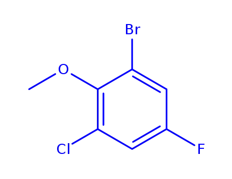 Molecular Structure of 222712-93-8 (2-bromo-6-chloro-4-fluoroanisole)