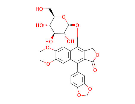 9-(1,3-benzodioxol-5-yl)-6,7-dimethoxy-4-[(2S,3R,4S,5S,6R)-3,4,5-trihydroxy-6-(hydroxymethyl)oxan-2-yl]oxy-3H-benzo[f][2]benzofuran-1-one