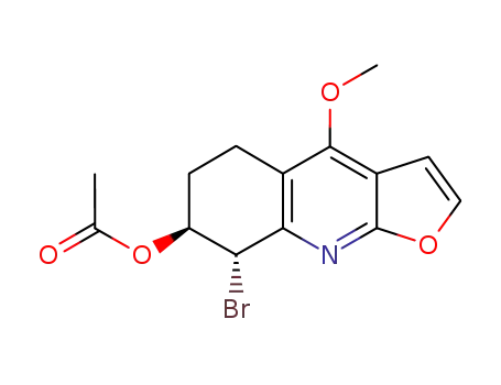 Molecular Structure of 865878-23-5 ((7S,8S)-8-bromo-4-methoxy-5,6,7,8-tetrahydrofuro[2,3-b]quinolin-7-yl acetate)