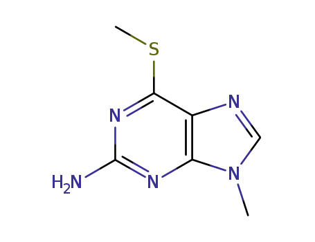 Molecular Structure of 2238-53-1 (9-methyl-6-(methylsulfanyl)-9H-purin-2-amine)