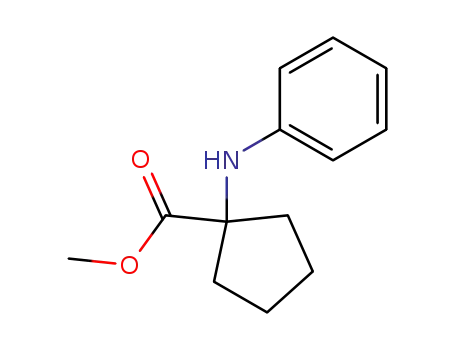 Molecular Structure of 30087-97-9 (Cyclopentanecarboxylic acid, 1-(phenylaMino)-, Methyl ester)