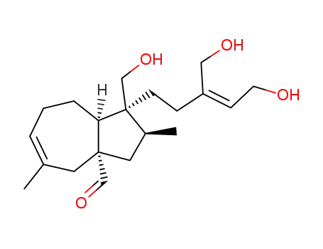 Molecular Structure of 22571-65-9 ((1R)-1,2,3,3a,4,7,8,8aβ-Octahydro-1-[(Z)-5-hydroxy-3-hydroxymethyl-3-pentenyl]-1α-hydroxymethyl-2α,5-dimethyl-3aβ-azulenecarbaldehyde)