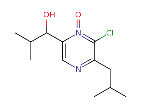 Molecular Structure of 81282-00-0 (1-(6-Chloro-5-isobutyl-1-oxy-pyrazin-2-yl)-2-methyl-propan-1-ol)