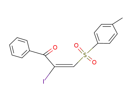 Molecular Structure of 22297-38-7 ((2E)-2-iodo-3-[(4-methylphenyl)sulfonyl]-1-phenylprop-2-en-1-one)