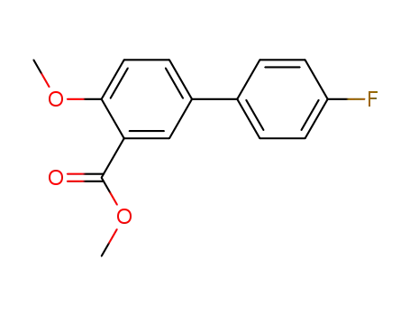 Molecular Structure of 64465-74-3 (4'-fluoro-4-methoxy-biphenyl-3-carboxylic acid methyl ester)