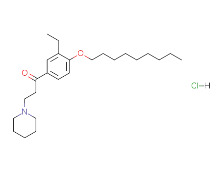 Molecular Structure of 30075-01-5 (beta-Piperidinoaethyl-4-(n-nonyloxy-3-aethylphenyl)-ketonhydrochlorid  [German])