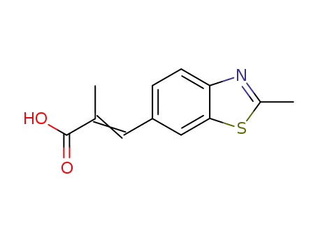 Molecular Structure of 3027-94-9 (6-Benzothiazoleacrylic  acid,  -alpha-,2-dimethyl-  (7CI,8CI))