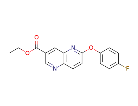 Molecular Structure of 30212-46-5 (ethyl 6-(4-fluorophenoxy)-1,5-naphthyridine-3-carboxylate)