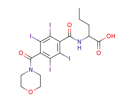 Molecular Structure of 29972-13-2 (N-[2,3,5,6-tetraiodo-4-(morpholin-4-ylcarbonyl)benzoyl]-L-norvaline)