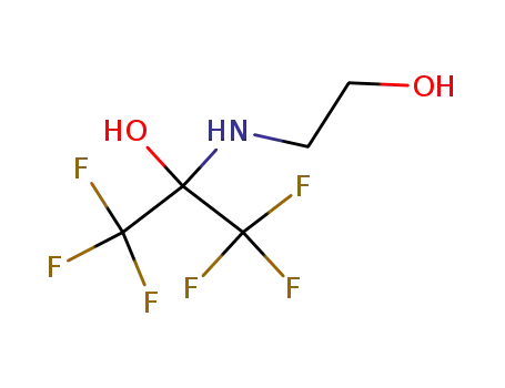 Molecular Structure of 30184-89-5 (1,1,1,3,3,3-Hexafluoro-2-[(2-hydroxyethyl)amino]-2-propanol)