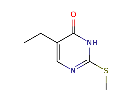 Molecular Structure of 30150-54-0 (4(3H)-Pyrimidinone, 5-ethyl-2-(methylthio)-)