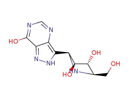 Molecular Structure of 222631-78-9 (7H-Pyrazolo4,3-dpyrimidin-7-one, 3-(2S,3S,4R,5R)-3,4-dihydroxy-5-(hydroxymethyl)-2-pyrrolidinyl-1,4-dihydro-)