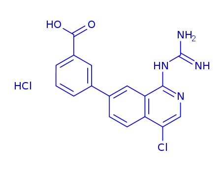 Molecular Structure of 223670-98-2 (1-GUANIDINO-4-CHLORO-7-(3-CARBOXY-PHENYL)ISOQUINOLINE HYDROCHLORIDE)