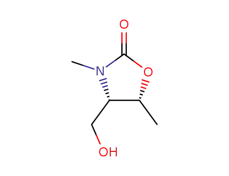 Molecular Structure of 225655-87-8 (2-Oxazolidinone,4-(hydroxymethyl)-3,5-dimethyl-,(4S,5R)-(9CI))