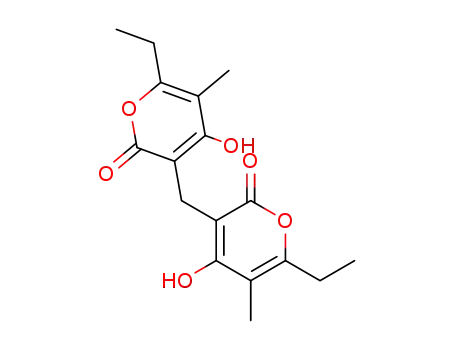 Molecular Structure of 29902-01-0 (3,3'-Methylenebis(6-ethyl-4-hydroxy-5-methyl-2H-pyran-2-one))